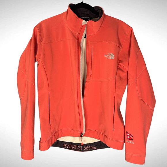 North Face Women's L 7 Summits Project Apex Jacket Orange Softshell Granola Girl - Picture 7 of 14